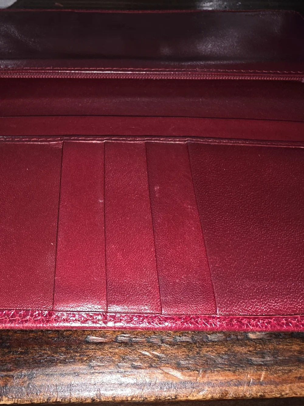 Dior Red Leather Clutch Wallet with Gold Hardware